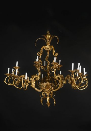 Oversized 24 Light Gold Chandelier