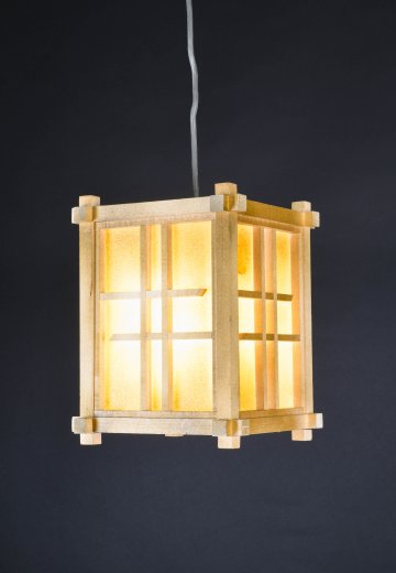 Wooden Lantern Hanging Fixture (Aged)