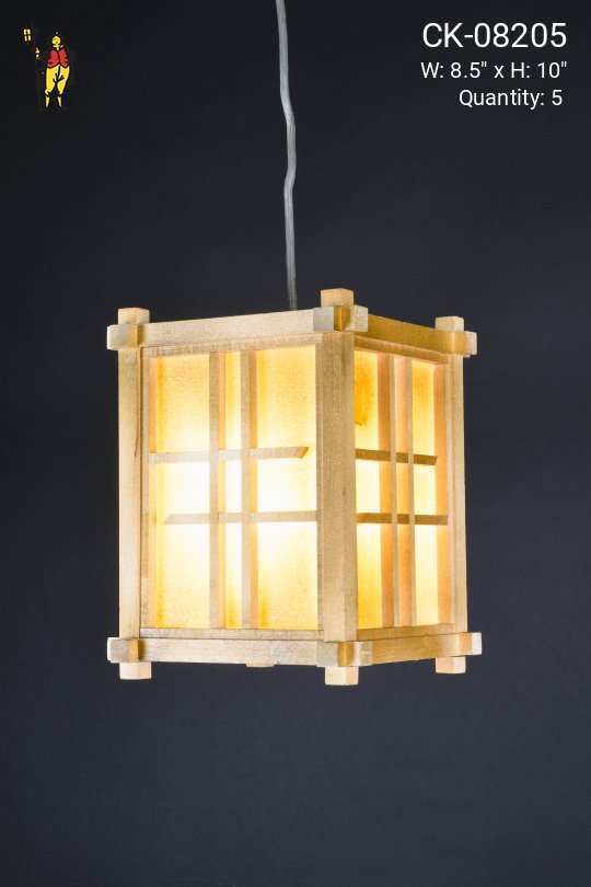 Wooden Lantern Hanging Fixture (Aged)