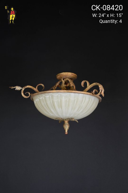 Flush Mount Glass Bowl Sconce