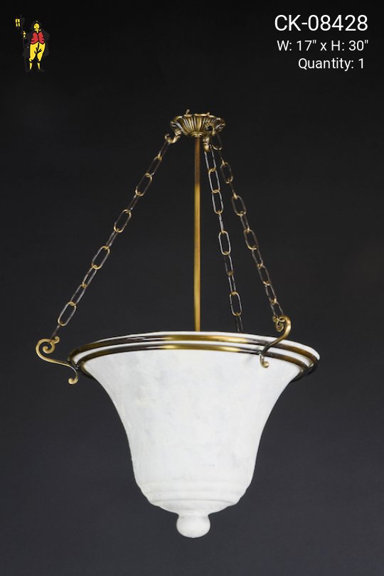 Federal Bronze & Glass Bowl Pendant