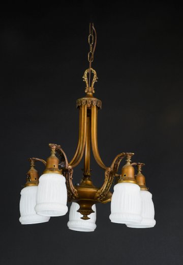 Art Deco Five Light Hanging Fixture