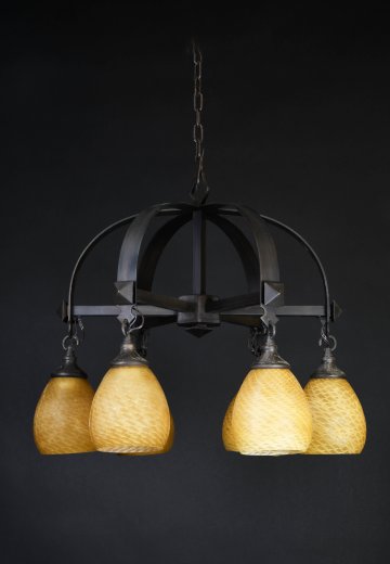 Gothic Chandelier w/Glass Shades