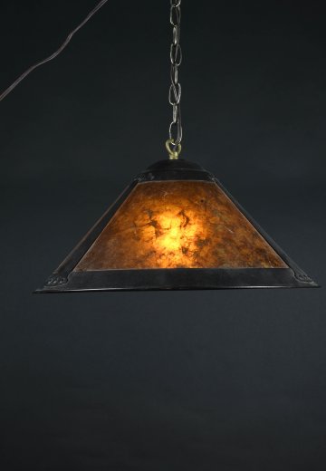 Hanging Mica Shade Pendant (Slightly Different Frame Color)