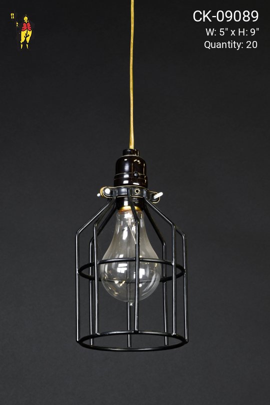 Caged Hanging Bulb Pendant