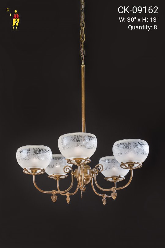 Brass Electrified Gas Style Chandelier