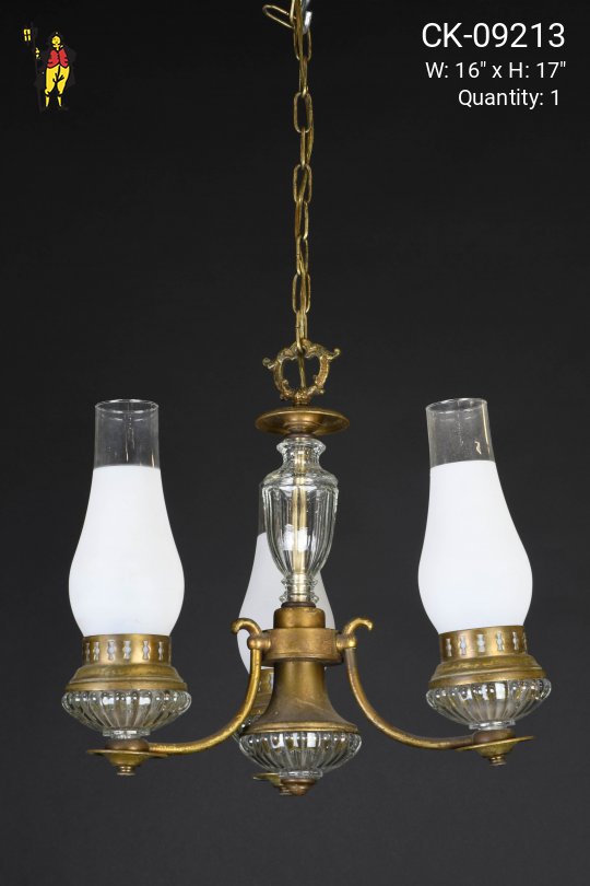Victorian Brass Hanging Oil Fixture