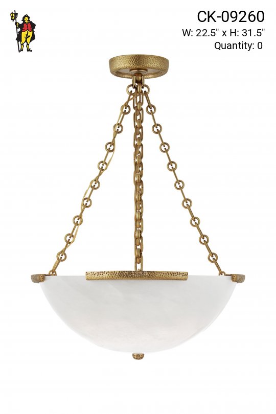 Brass & Glass Bowl Hanging Fixture