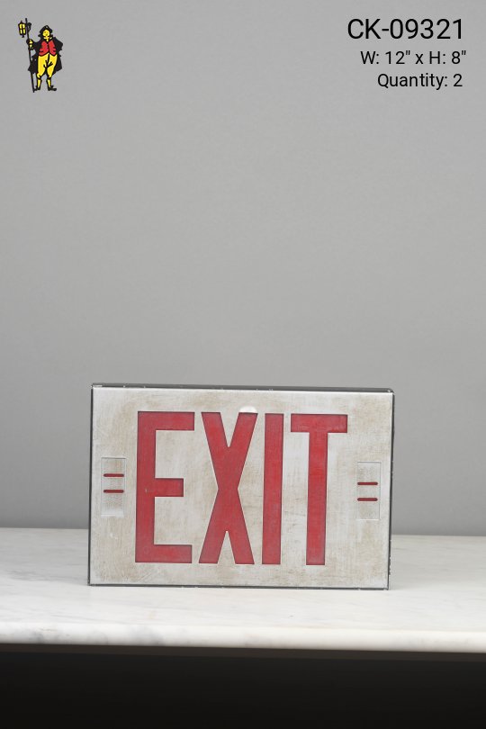 Distressed Silver "Exit" Sign