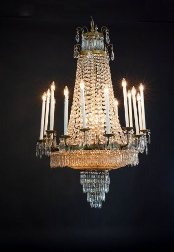 Crystal & Brass Chandelier