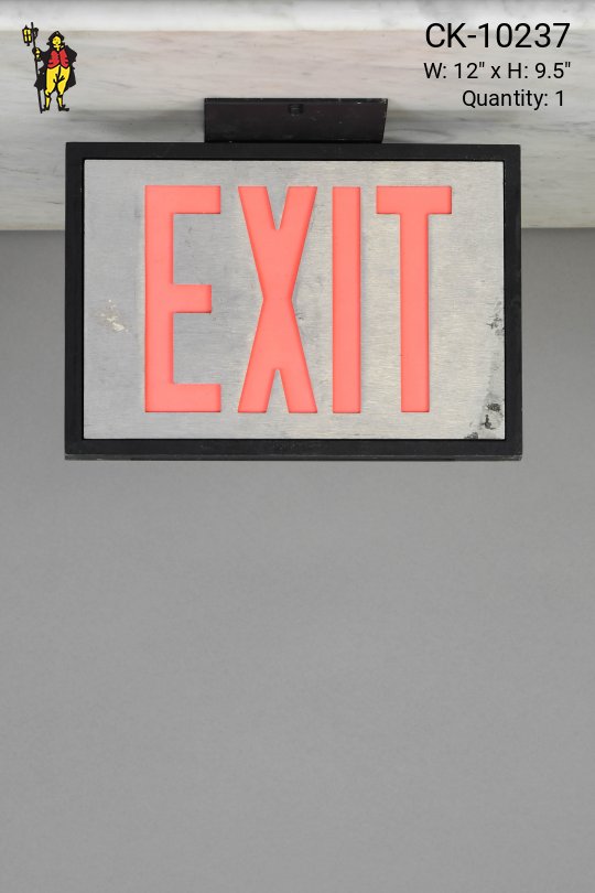 Black Framed Ceiling Mounted Exit Sign