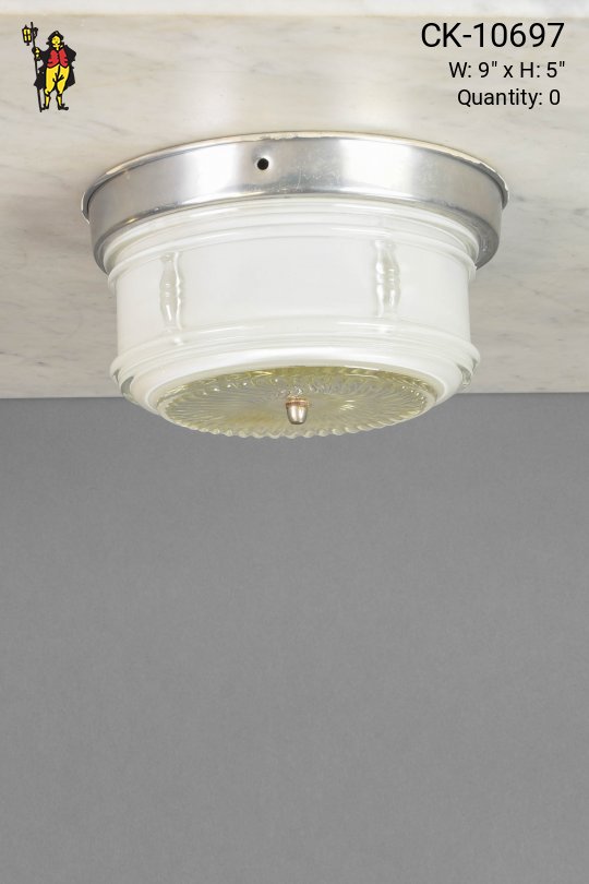 Milk Glass Flush Mount Fixture