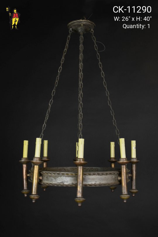 Gothic Bronze Eight Candle Chandelier