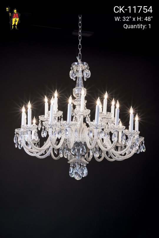 24 Light Curved Arm Crystal Chandelier