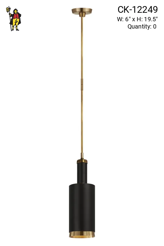 Black & Brass Cylindrical Pendant