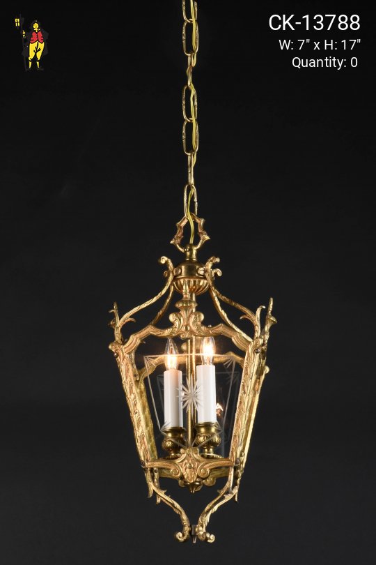 Brass Two Light Hanging Lantern