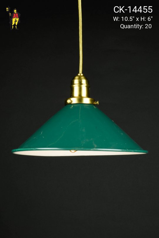 10.5" Hanging Green Metal Cone Reflector