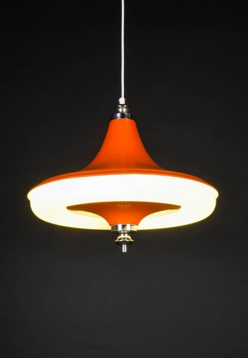 Orange Mid Century Fluorescent Pendant