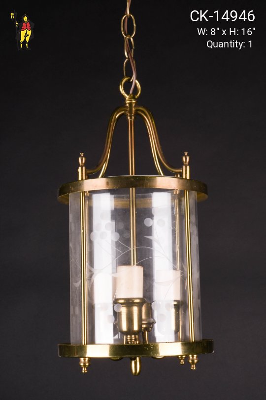 Antique Brass Three Candle Hanging Lantern