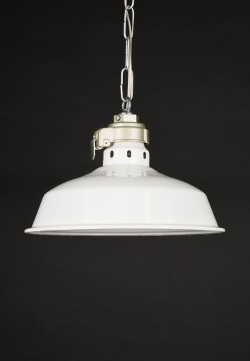 White 12.5" White Enamel Hanging RLM