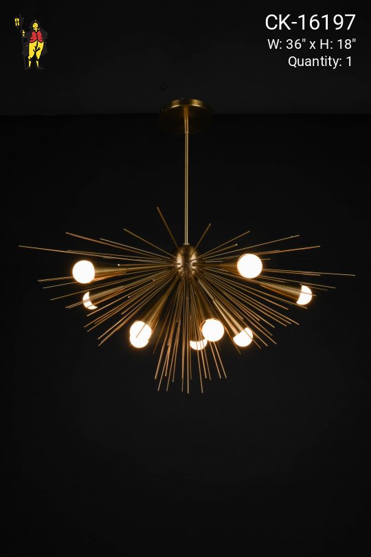 Antique Brass Mid Century Modern Hanging Fixture