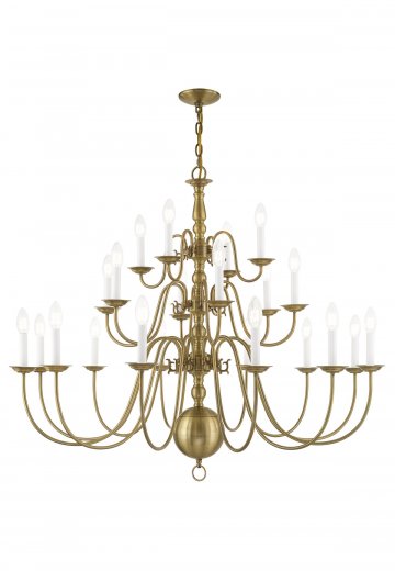 Twenty Two Light Brass Georgian Chandelier