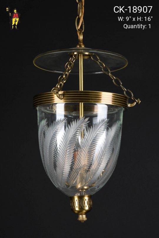 Etched Glass Hanging Lantern