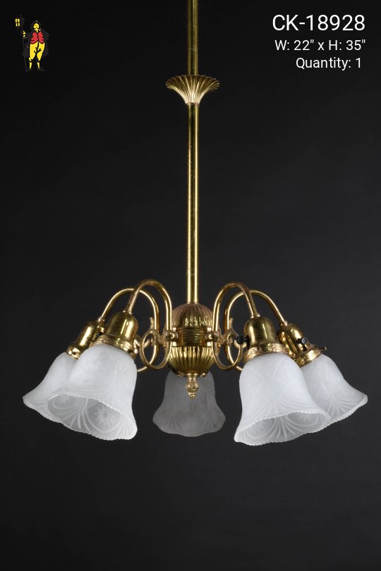 Brass Five Light Pendant