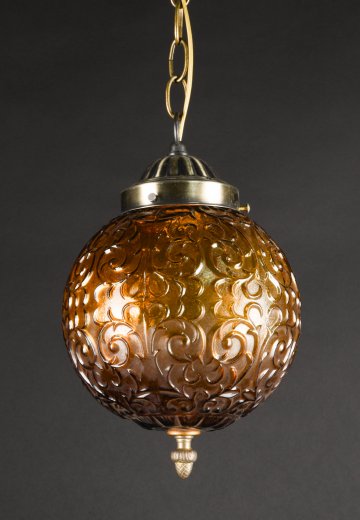 8" Amber Glass Hanging Globe