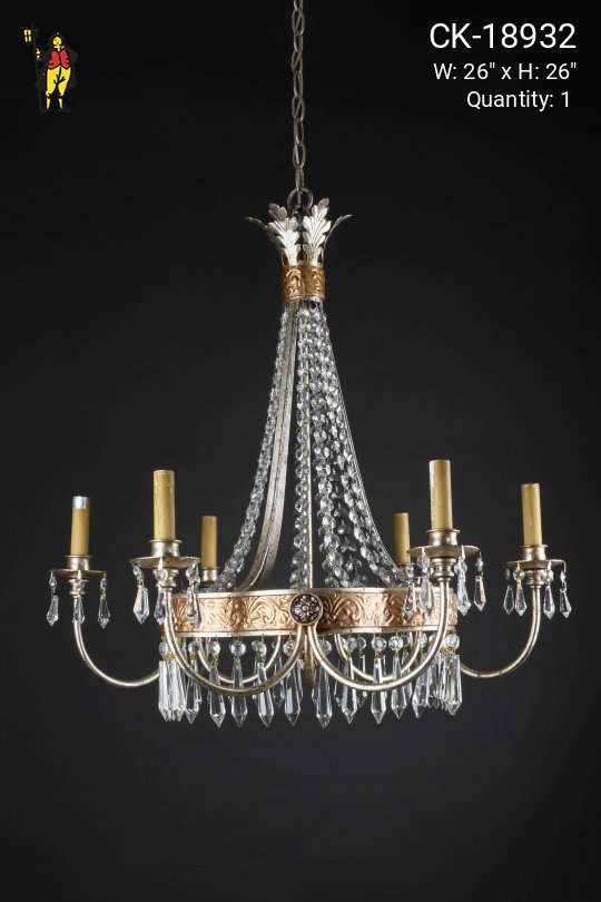 Six Light Gothic Crystal Chandelier