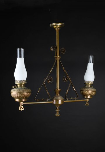 Faux-Oil/Gaslight Victorian Hanging Fixture