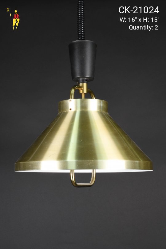 Modern Brass Pull Down Reflector Pendant