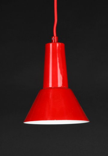 Small Red Hanging Reflector Pendant