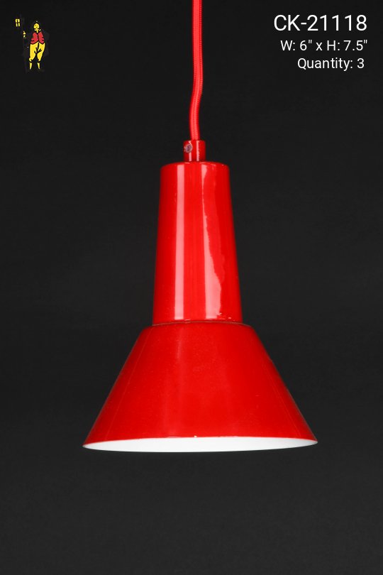 Small Red Hanging Reflector Pendant