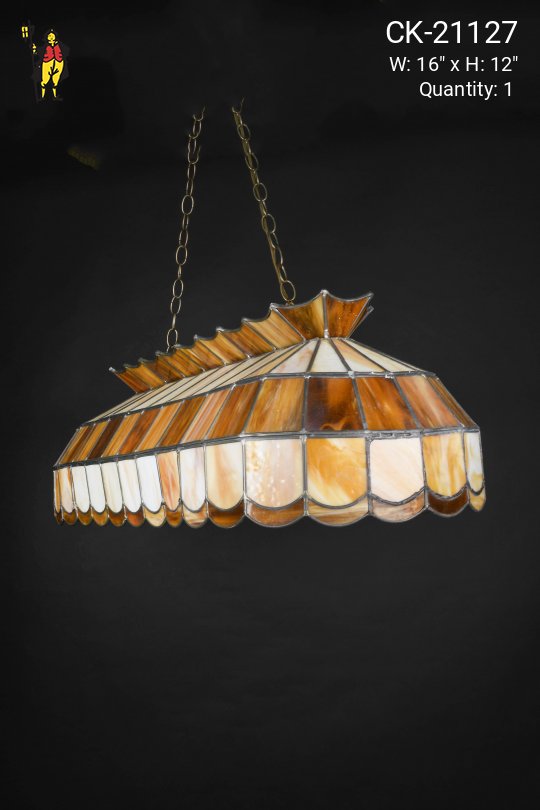 30" Brown Slag Glass Linear Hanging Fixture
