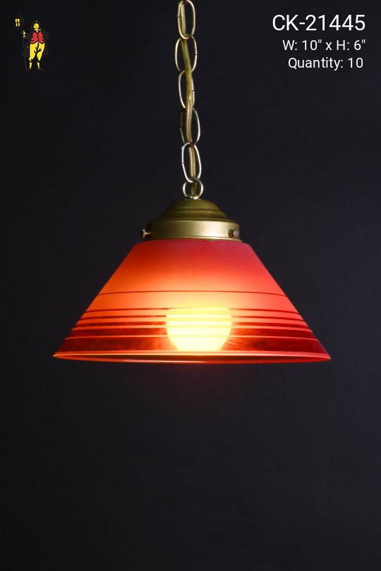 Red Glass Hanging Cone Shade