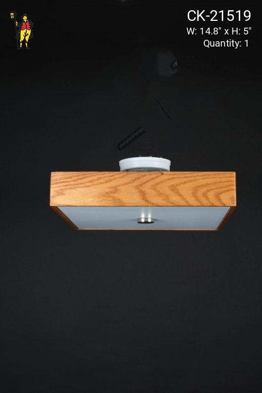 Wooden Square Flush Mount Fixture