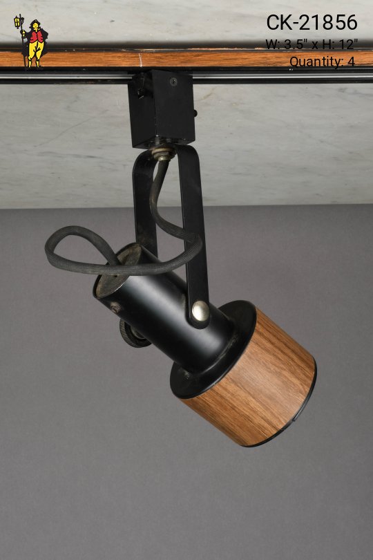 Black & Wood Grain 3.5" Track Light Head