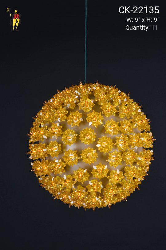 9" Gold Hanging Holiday Globe