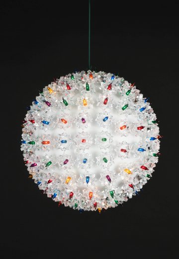 9" White Multicolor Hanging Holiday Globe