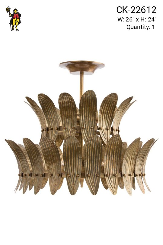 Two Tiered Curved Leaf Plate Chandelier
