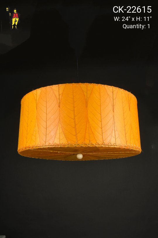 Orange Faux Leather Stiched Hanging Pendant