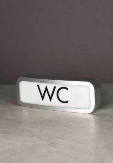 Curved Metal Single Sided Wall Mounted Water Closet Sign
