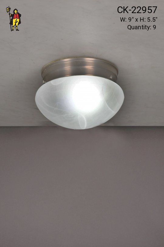 Simple Modern Nickel Flush Mount Fixture