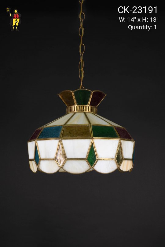Multi Color Art Glass Hanging Pendant
