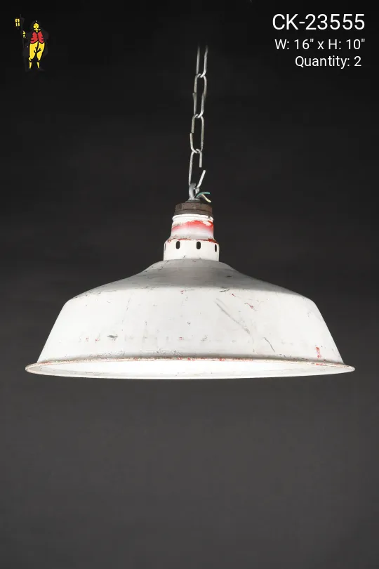 16" Distressed White Hanging RLM