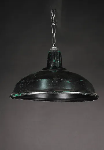 17" Painted Black Distressed Hanging RLM