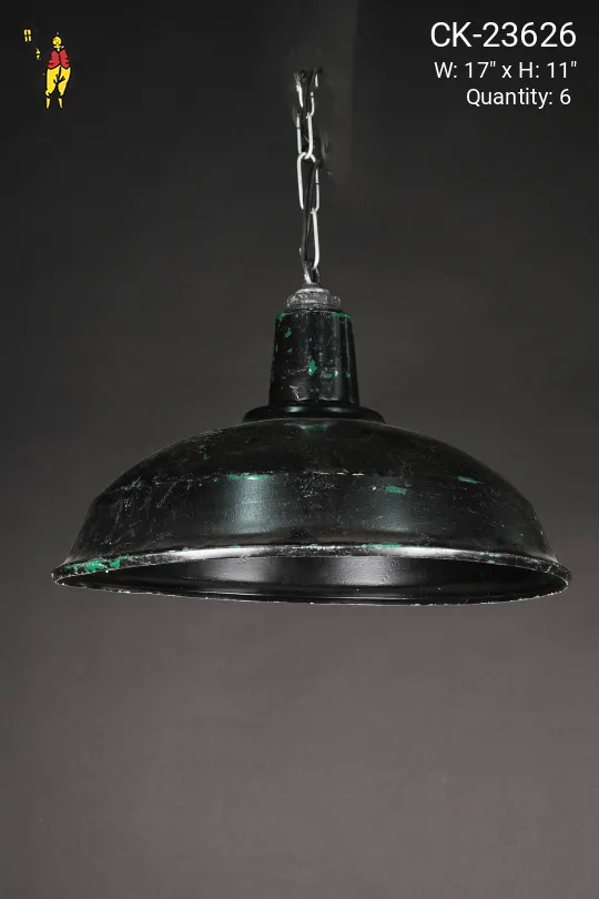 17" Painted Black Distressed Hanging RLM