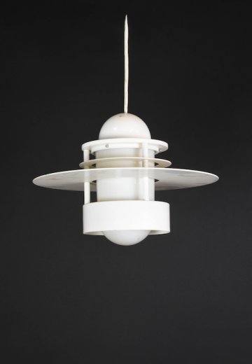 White Post Modern Hanging Fixture