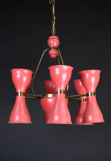 Pink Mid-Century Chandelier